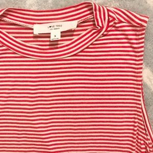 🦩❤️🌳 Love Tree red pinstripe dress